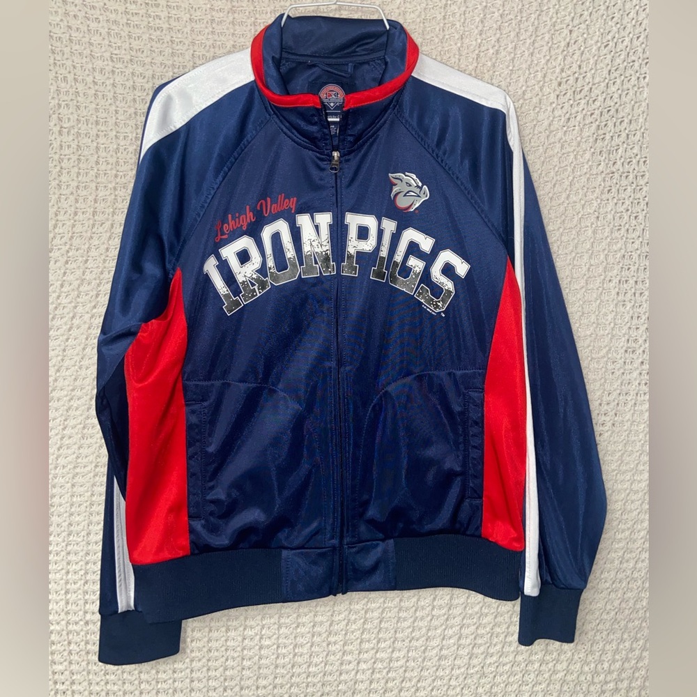 Lehigh Valley Iron Pigs Sports Boys Size Large Zip Up Jacket